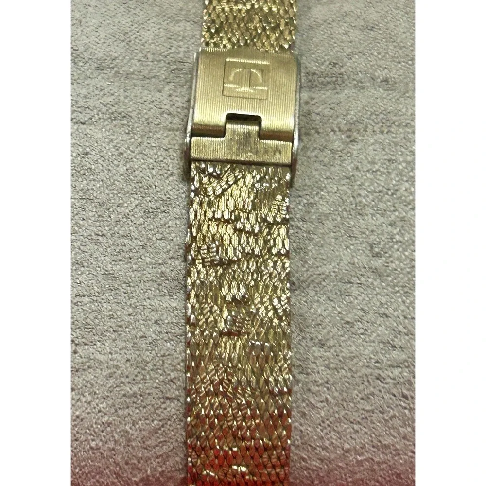 Vintage Tissot 10Kt RGP Bezel Tank Style TH-1282 1330829 READ